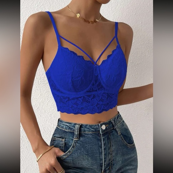 Sexy white lace bustier cami bralette crop top - Picture 16 of 16